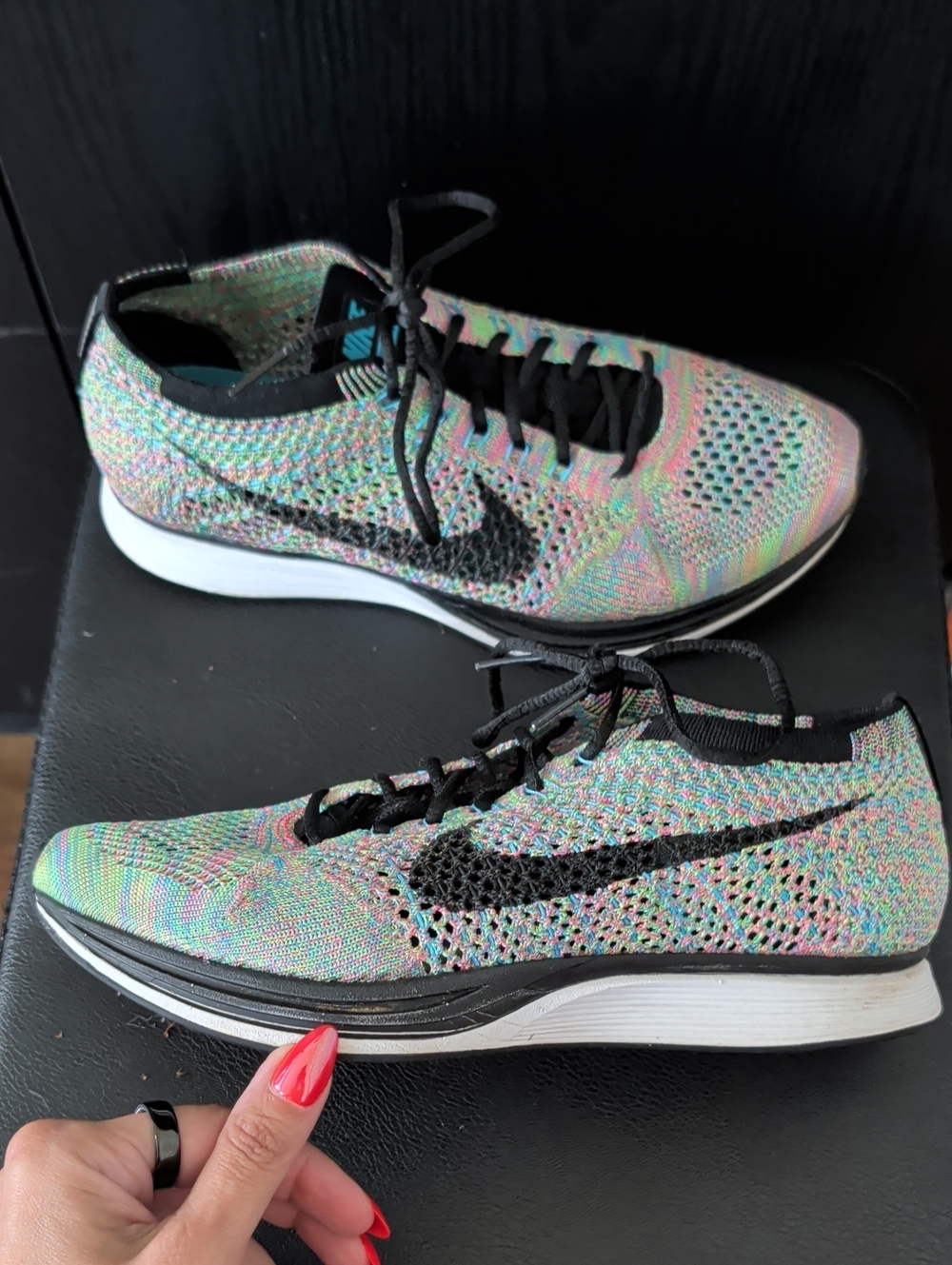 Nike Flyknit Racers Multicolor with Black Swoosh